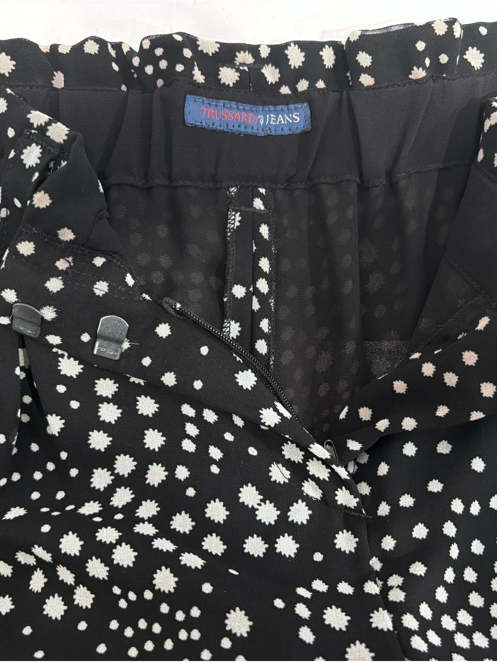 Trussardi Jeans Black & White Polka Dot Pants Size S